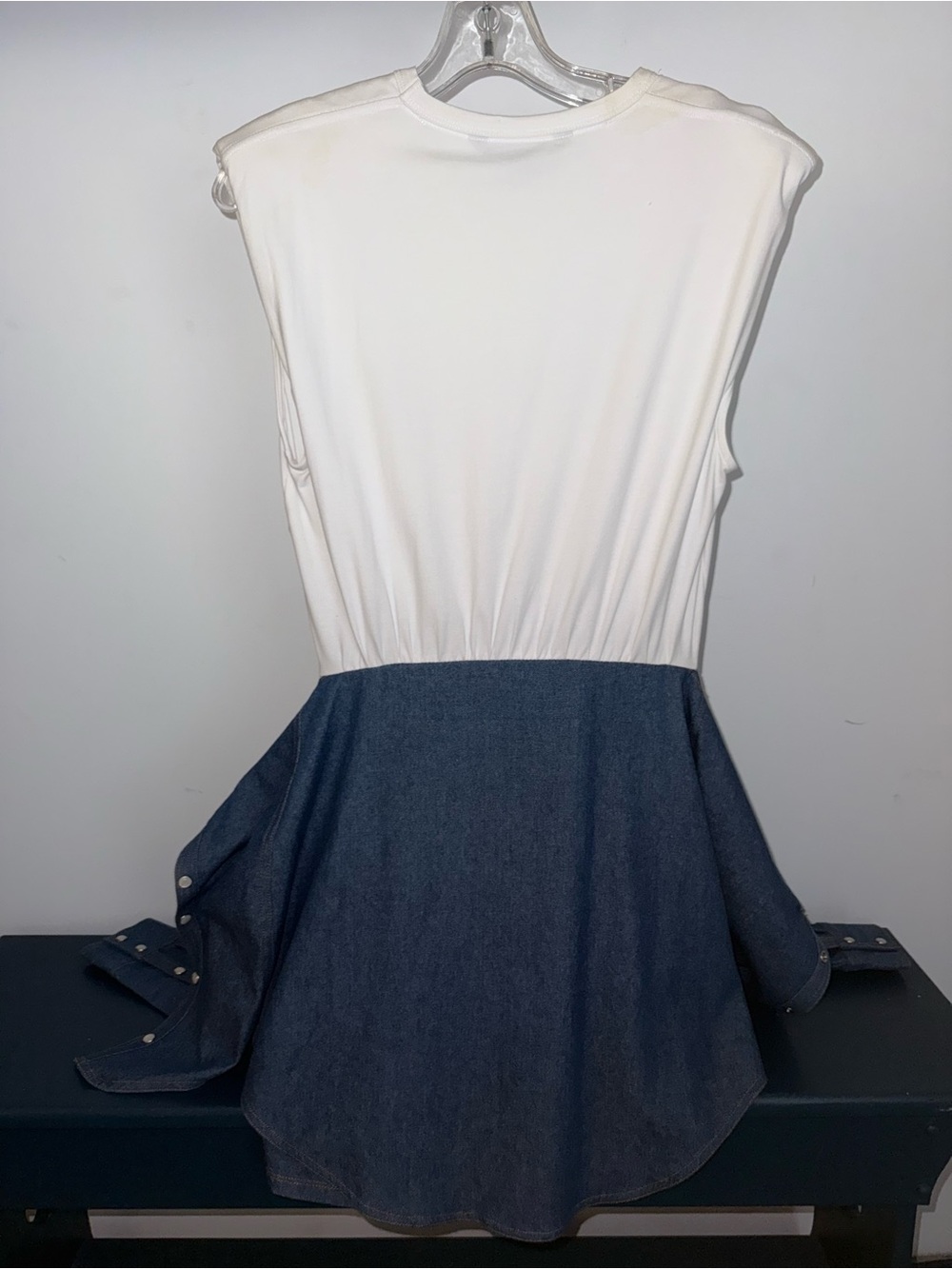 Veronica Beard Clayton Minidress with Chambray Tie-Front Skirt Size S - Picture 5 of 12